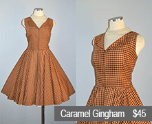 Caramel Gingham Dress